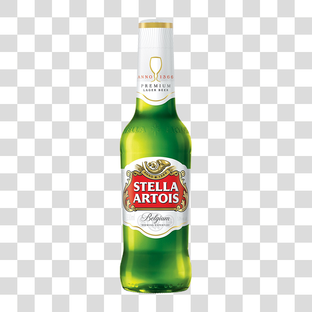 Garrafa de Cerveja Stella Artois PNG Transparente Sem Fundo