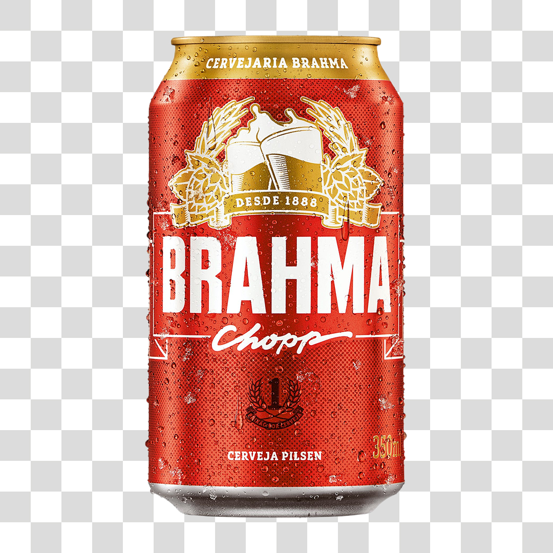 Latinha de Cerveja Brahma PNG Transparente Sem Fundo