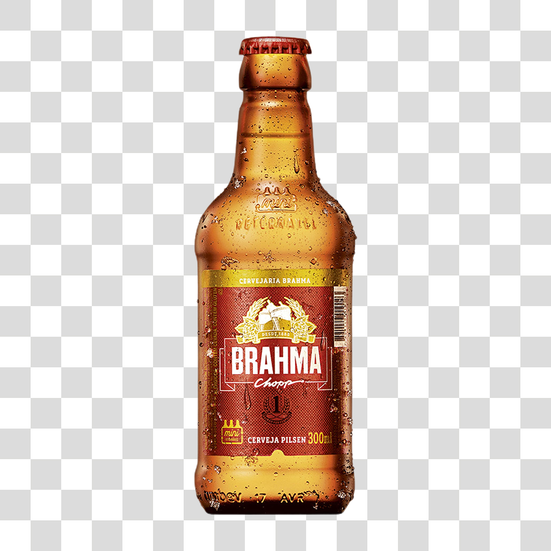 Garrafa de Cerveja Brahma Chope 300ML PNG Transparente Sem Fundo