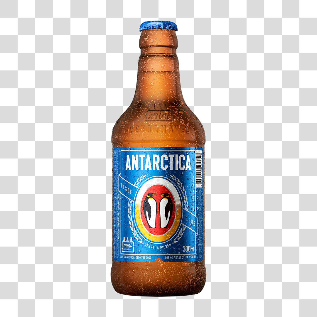 Garrafa de Cerveja Antarctica PNG Transparente Sem Fundo