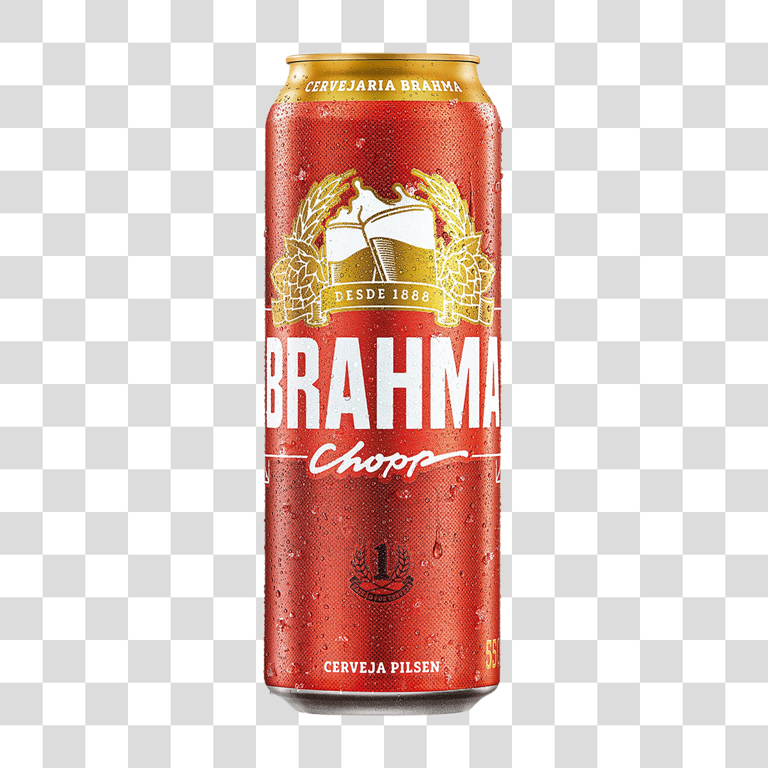 Latinha de Cerveja Brahma Chopp PNG Transparente Sem Fundo