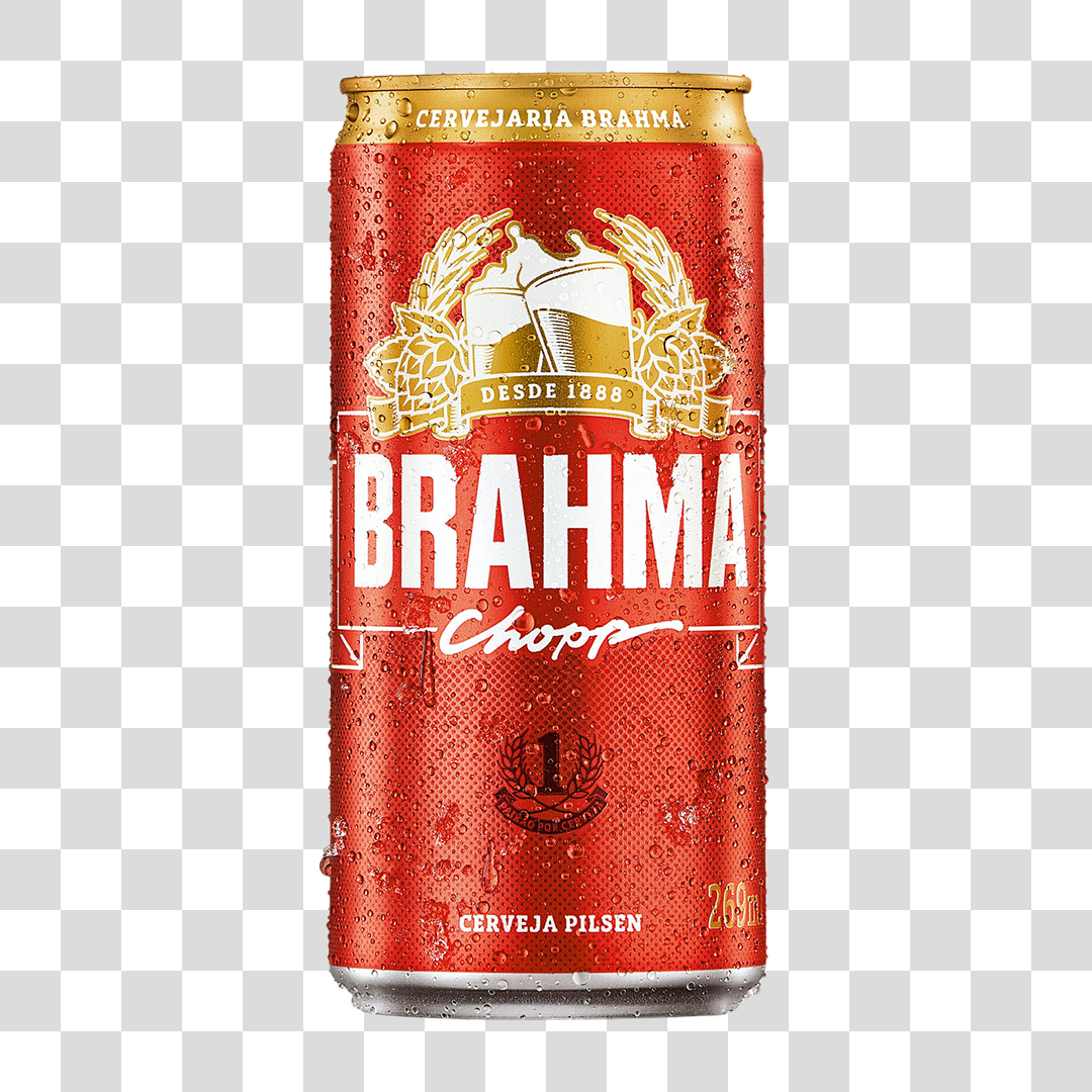 Latinha de Cerveja Brahma Chopp PNG Transparente Sem Fundo