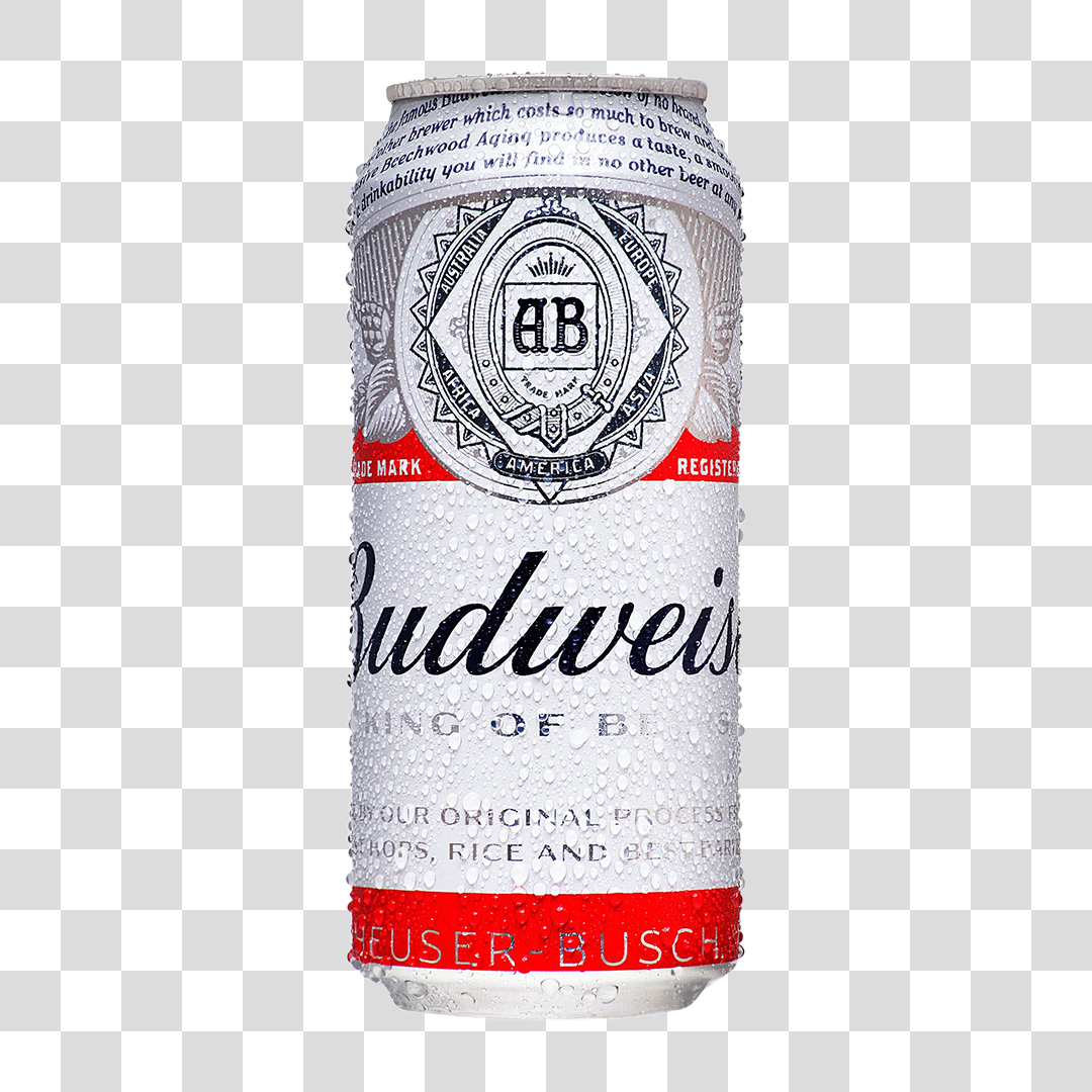 Latinha de Cerveja Budweiser PNG Transparente Sem Fundo