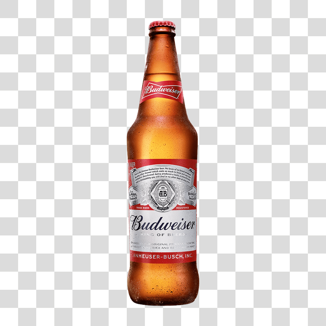 Garrafa de Cerveja Budweiser PNG Transparente Sem Fundo