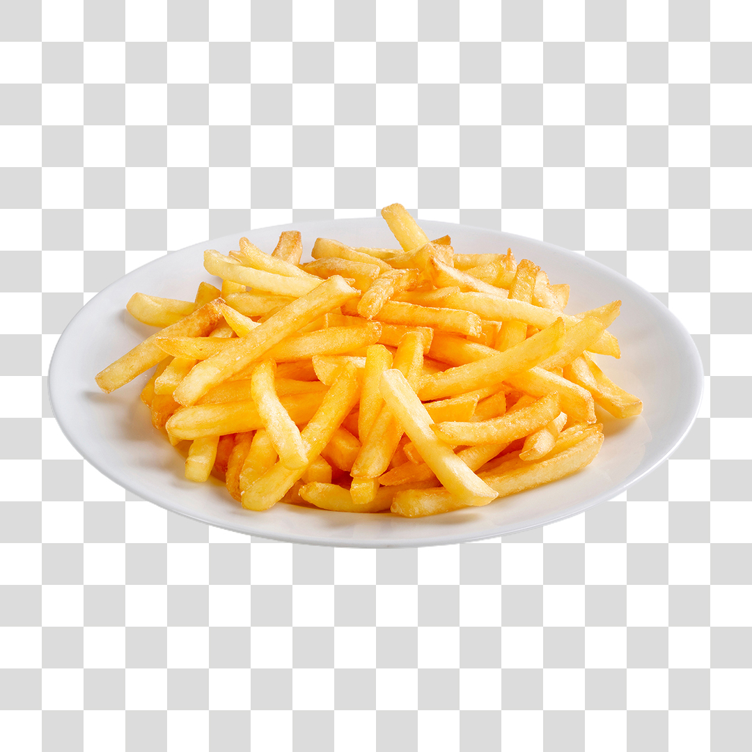 Batata Frita no Prato PNG Transparente Sem Fundo