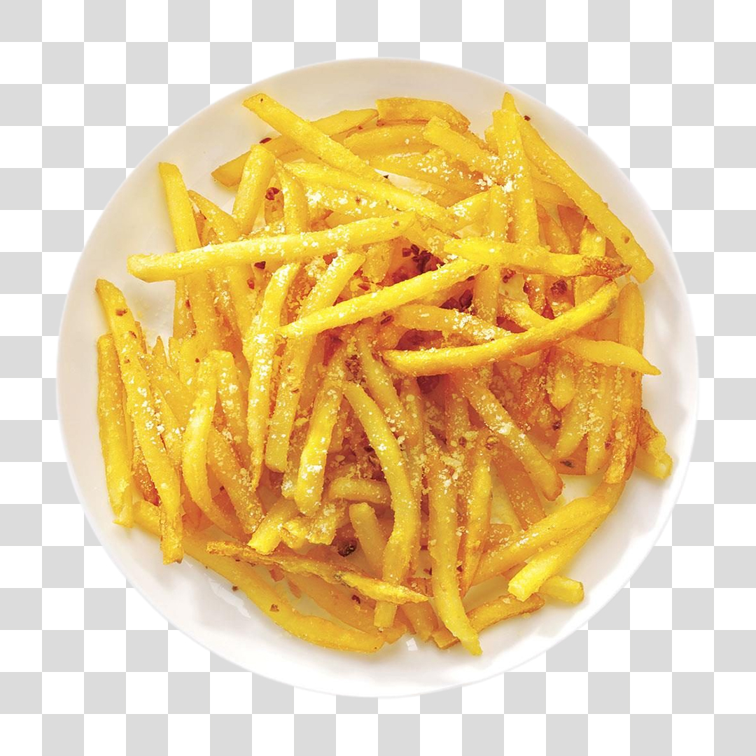 Batata Frita no Prato PNG Transparente Sem Fundo