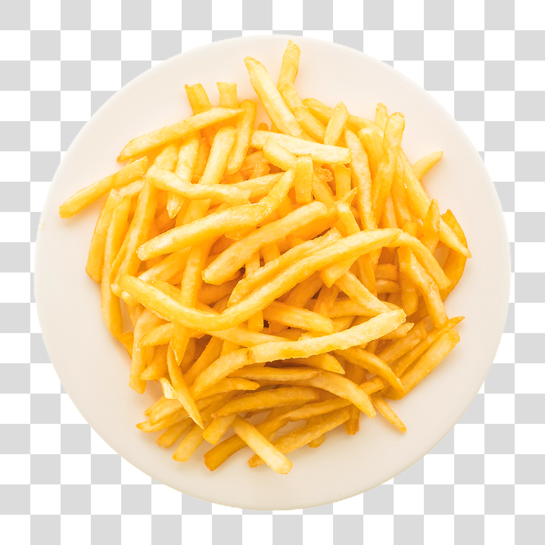 Batata Frita no Prato PNG Transparente Sem Fundo