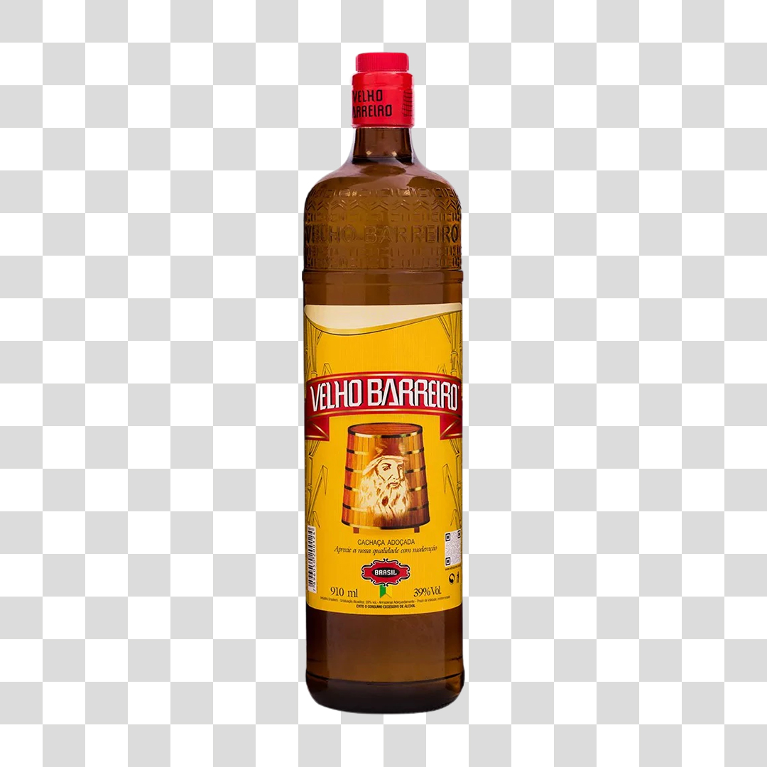 Garrafa de Cachaça Velho Barreiro  PNG Transparente Sem Fundo