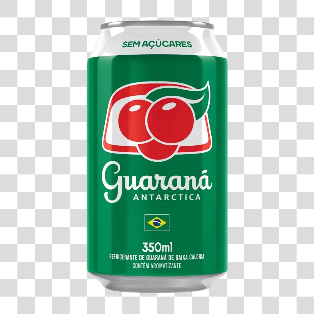 Latinha de Refrigerante Guaraná Sem Açúcar 350ML PNG Transparente Sem Fundo