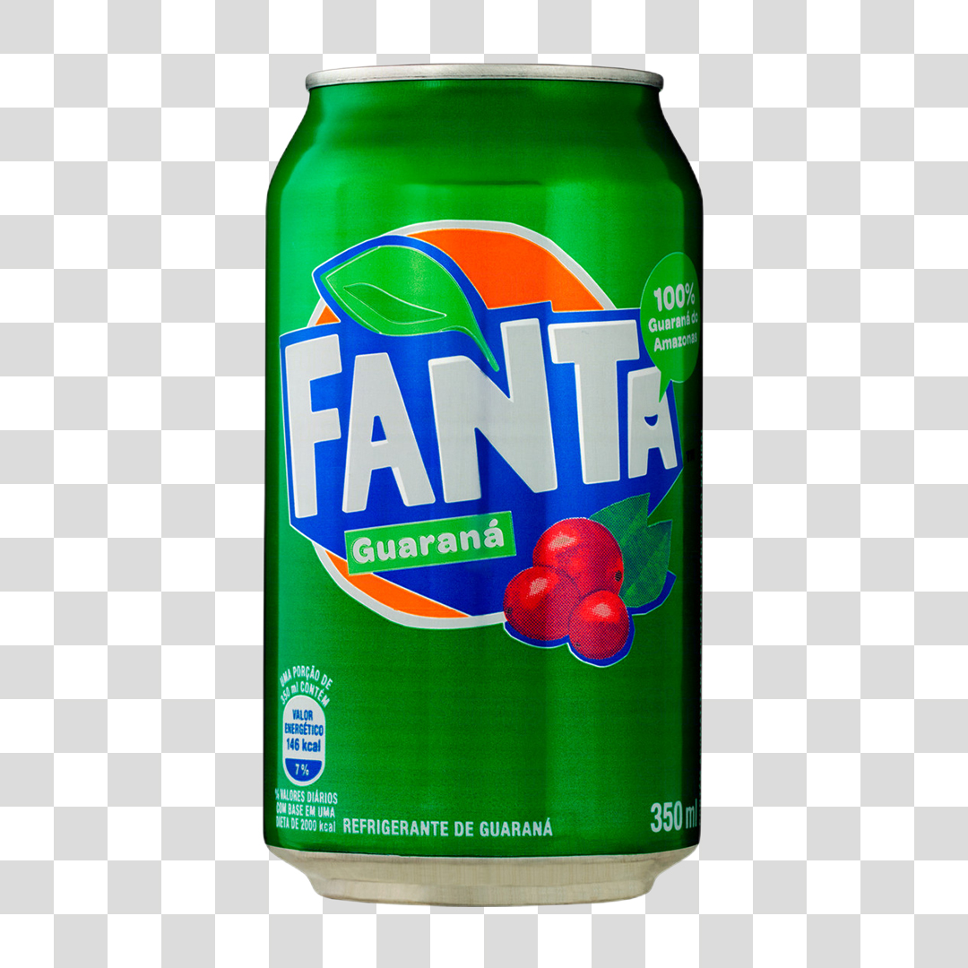 Latinha de Refrigerante Fanta Guaraná PNG Transparente Sem Fundo