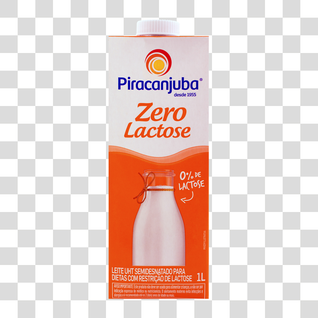 Caixa de Leite Zero Lactose Piracanjuba PNG Transparente Sem Fundo