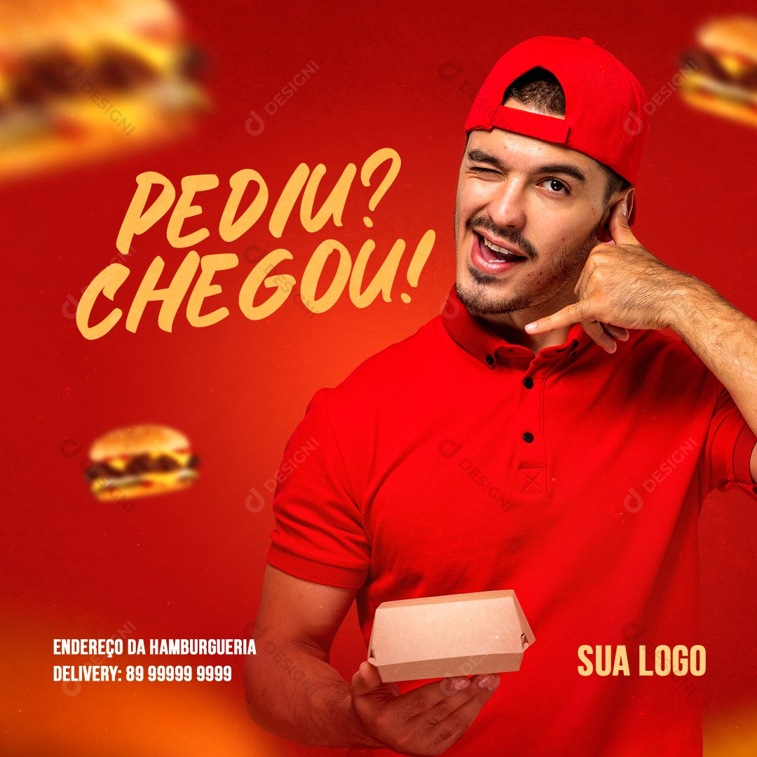 Social Media Post PSD Editável Hamburgueria Comida