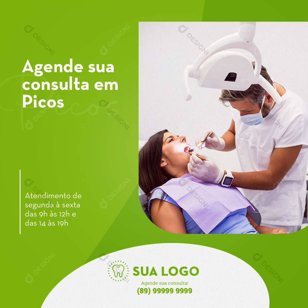 Social Media Dentista Consulta Post PSD Editável Photoshop