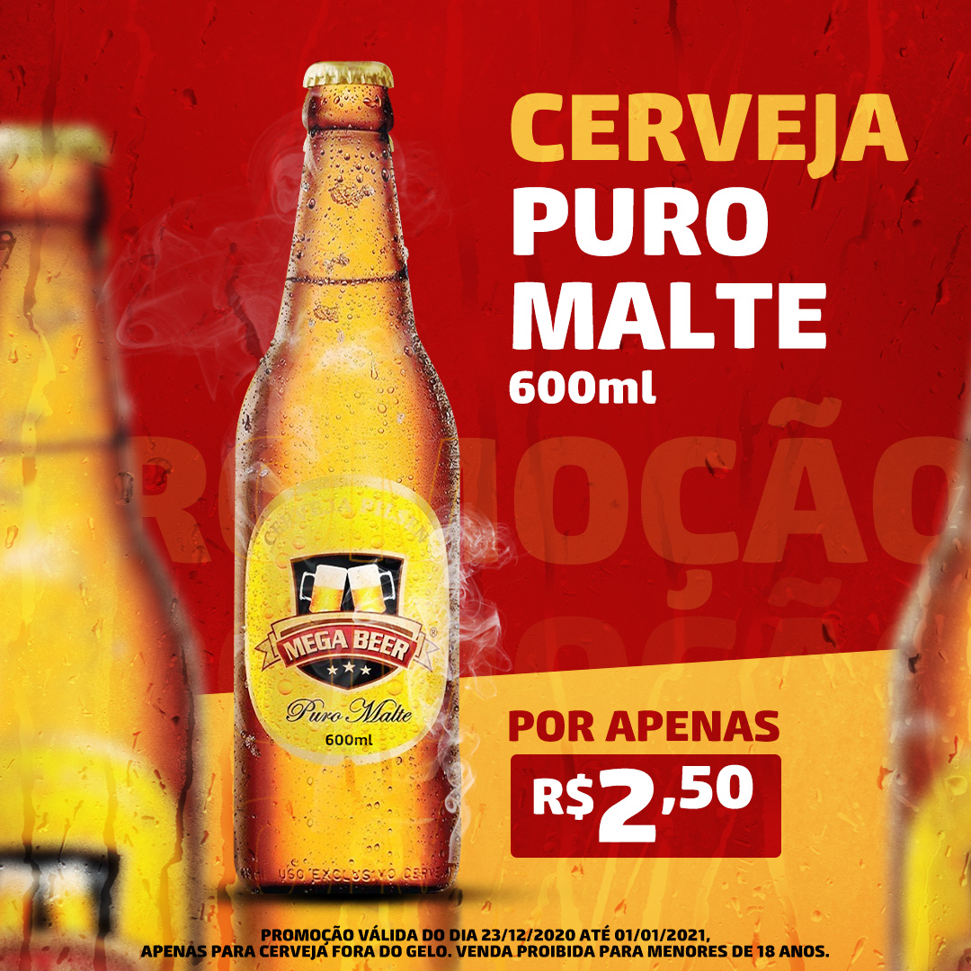 Cerveja Puro Malte Promoção Social Media PSD Editável