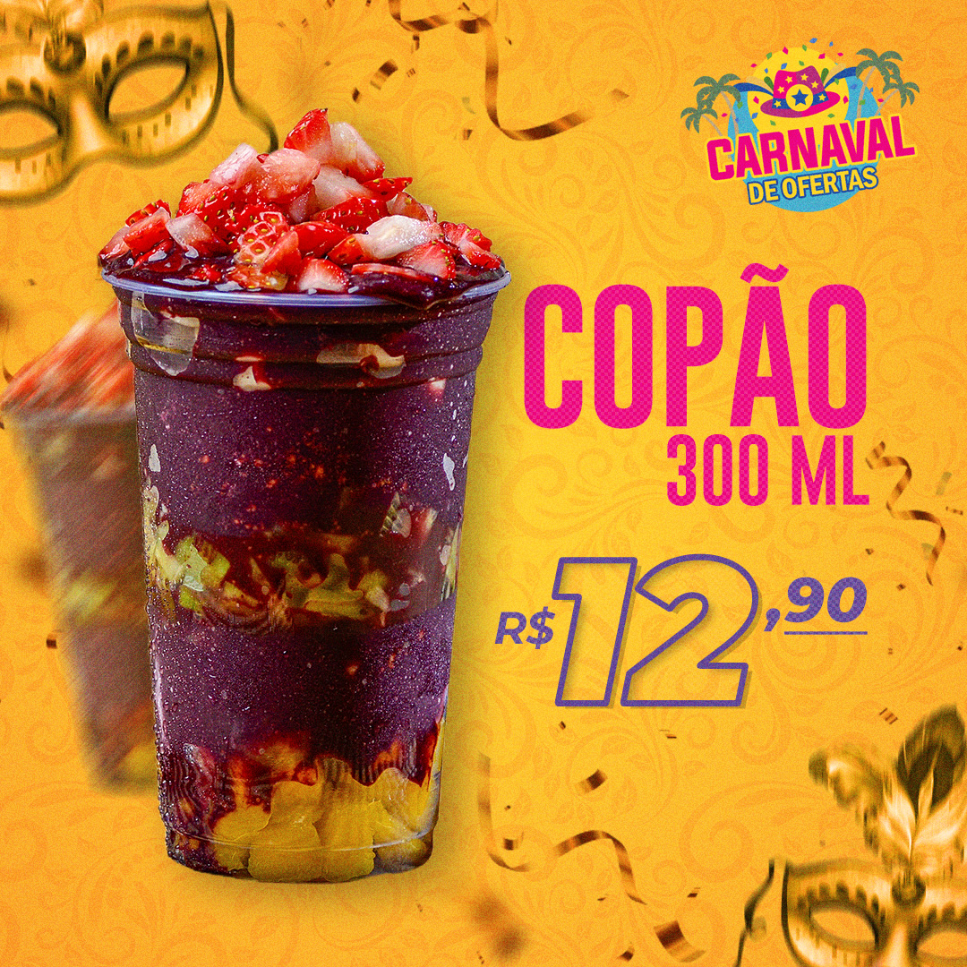 Social Media PSD Carnaval Açaí no Copo PSD Editável Promoção