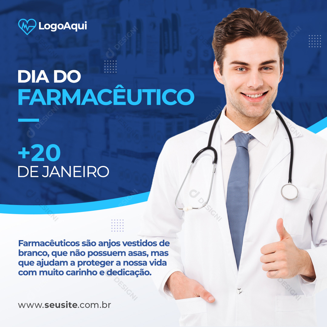 Social Media Dia do Farmacêutico PSD Post Editável