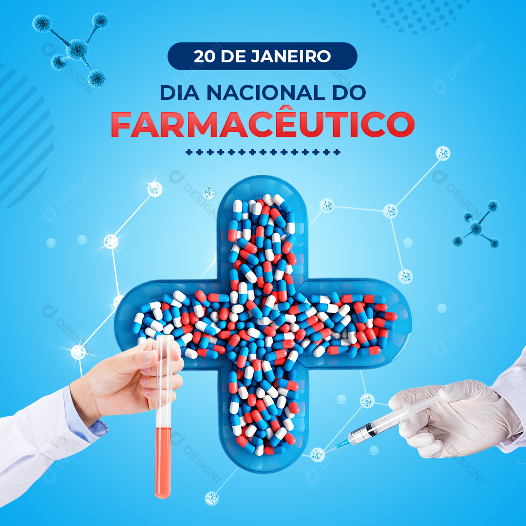 Social Media Dia do Farmacêutico PSD Post Editável