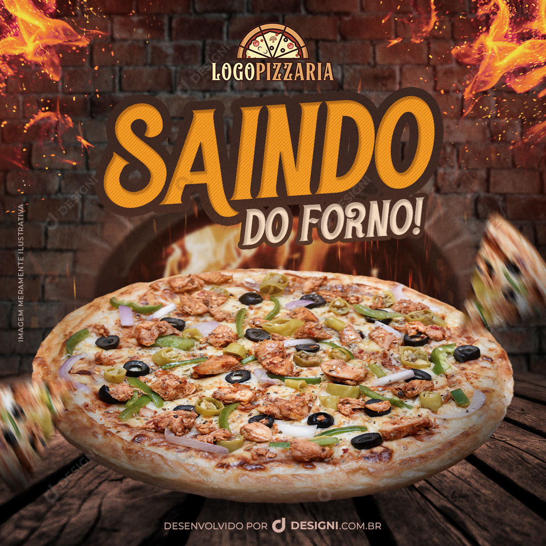 Pizza Social Media Post PSD Editável Pizzaria Pizzaiolo