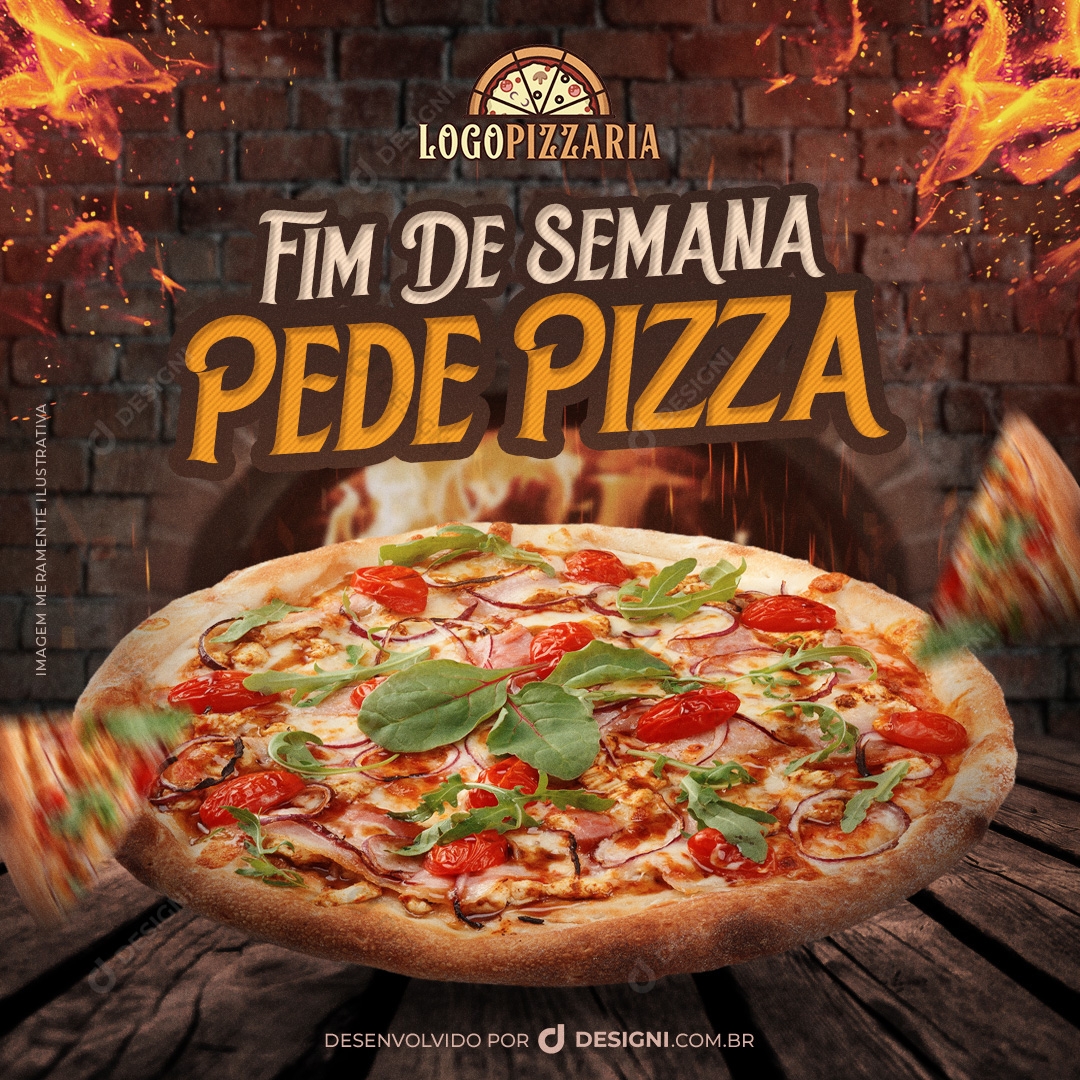 Pizza Social Media Post PSD Editável Pizzaria Pizzaiolo