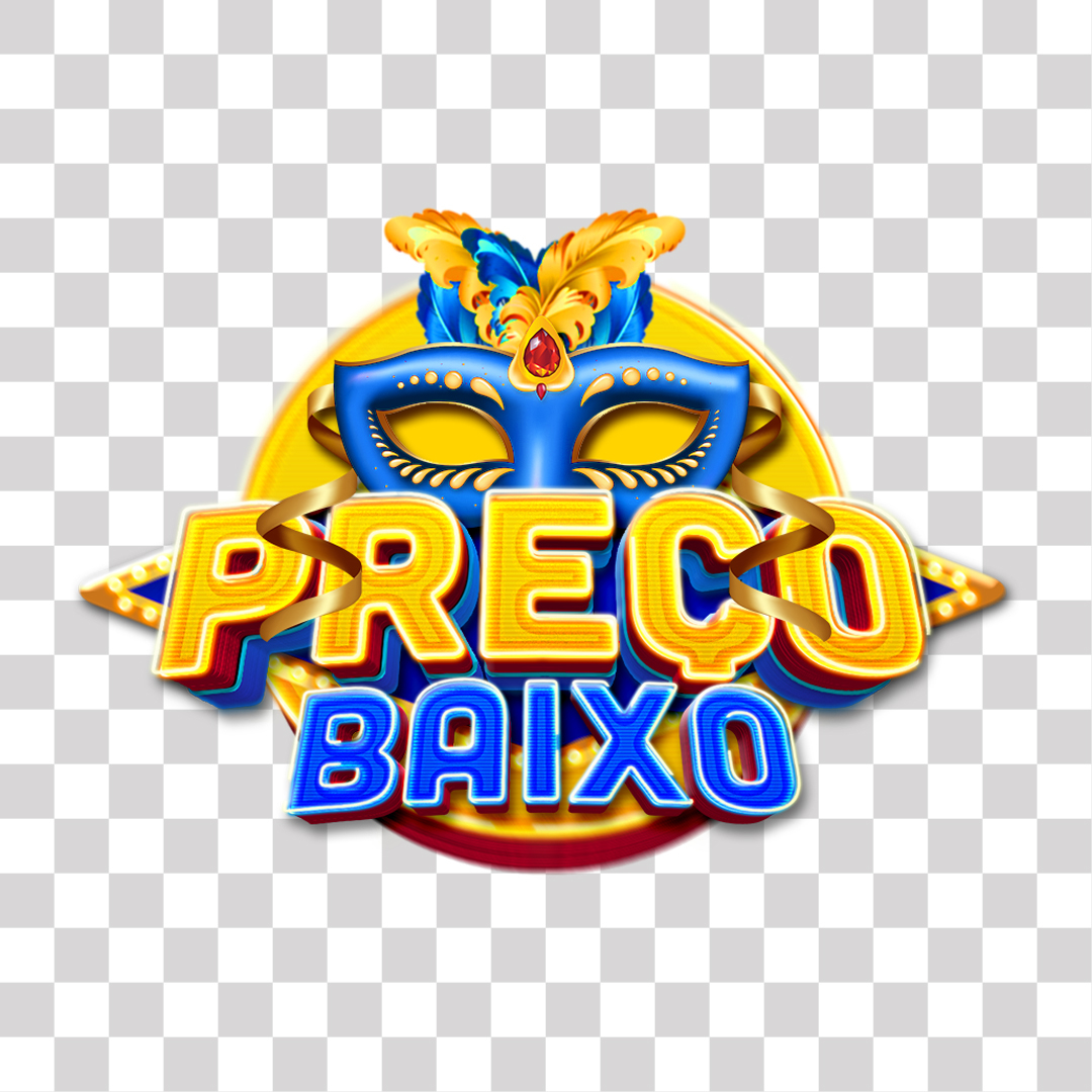 Selo de Carnaval 3D Preço Baixo PSD Sem Fundo