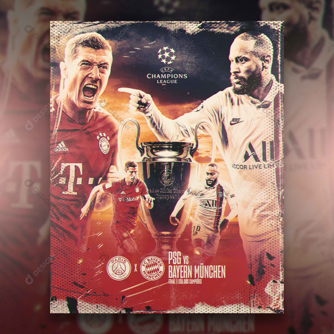 Final Champions Bayern Vs PSG PSD Social Media Editável