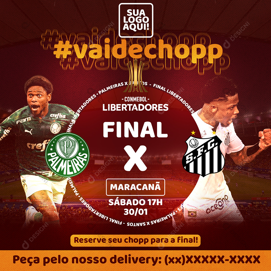 Chopp Futebol Libertadores Social Media PSD Editável Photoshop