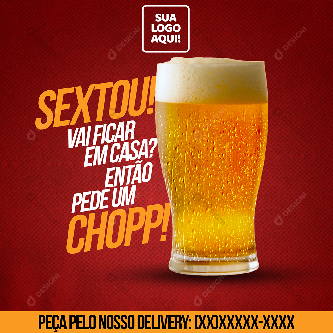 Sextou Pede Chopp Social Media PSD Editável