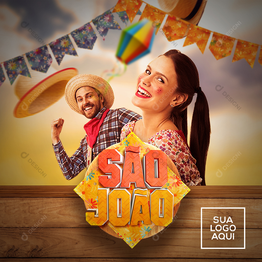 Festa Junina São João Social Media Post PSD Editável