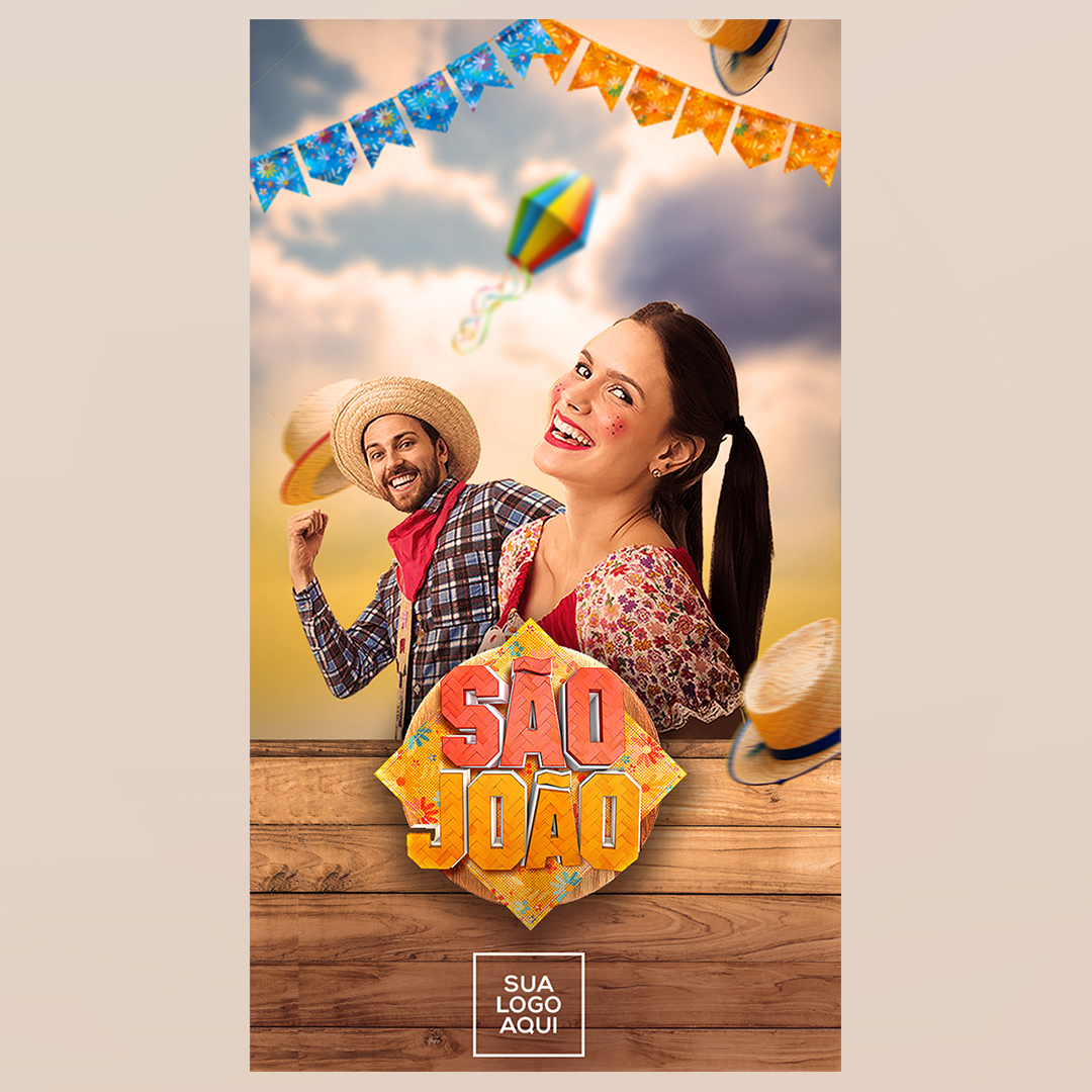 Festa Junina São João Social Media Stories PSD Editável