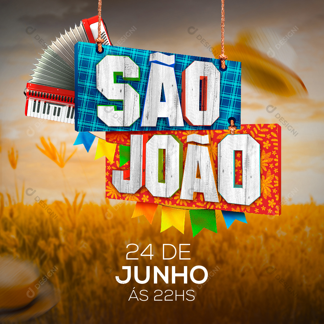 Festa Junina São João Social Media Post PSD Editável