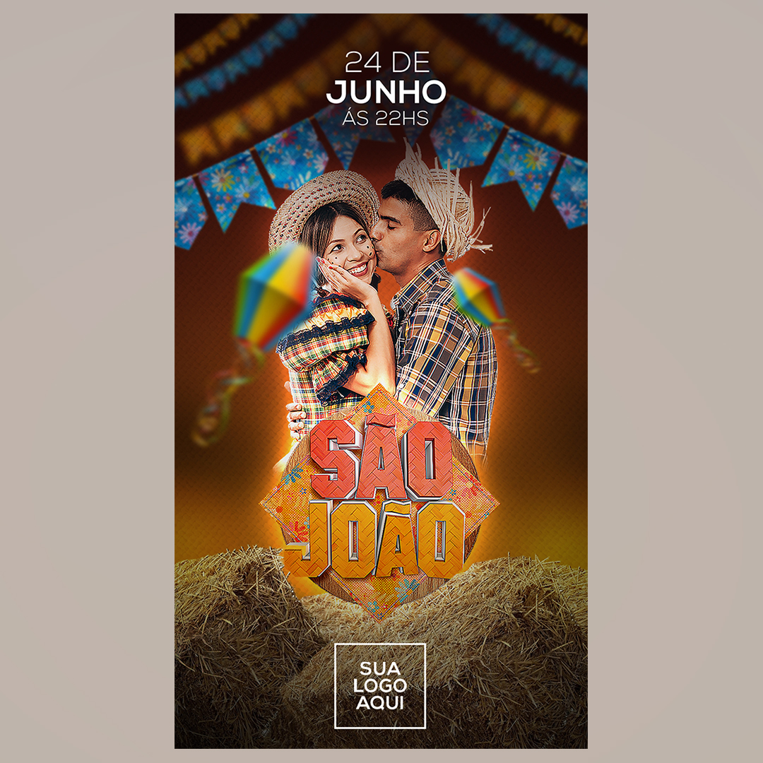Festa Junina São João Social Media Stories PSD Editável