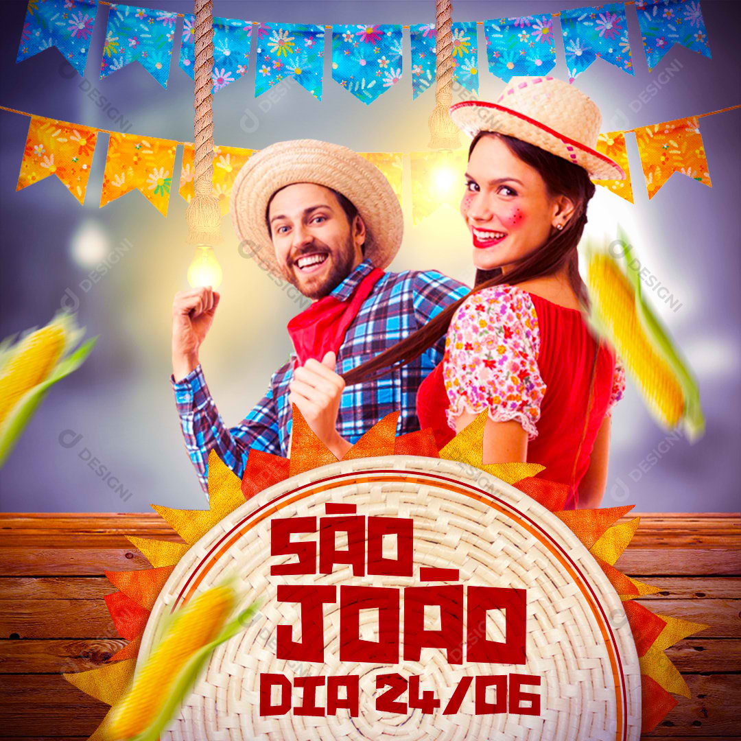 Festa Junina São João Social Media Post PSD Editável