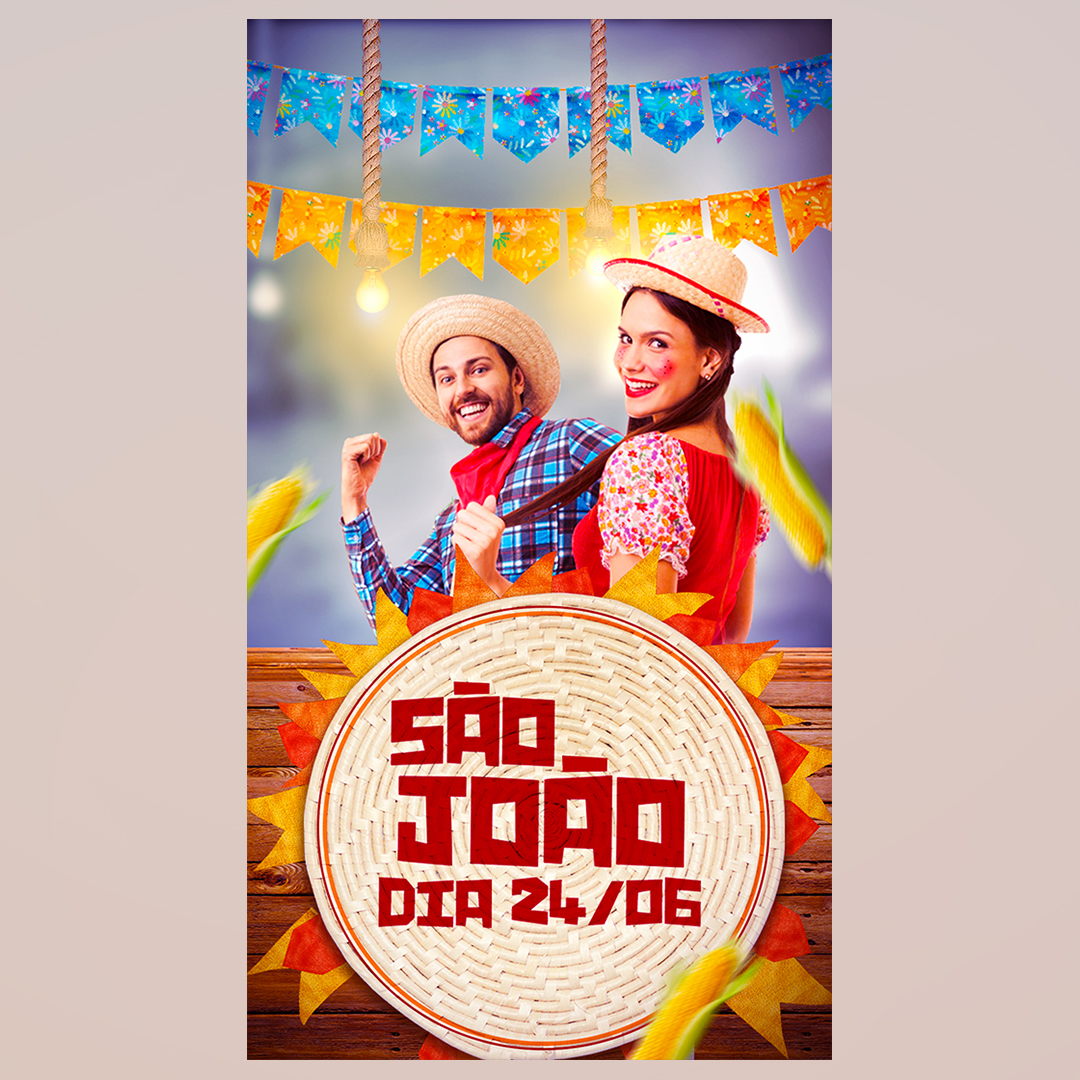 Festa Junina São João Social Media Stories PSD Editável