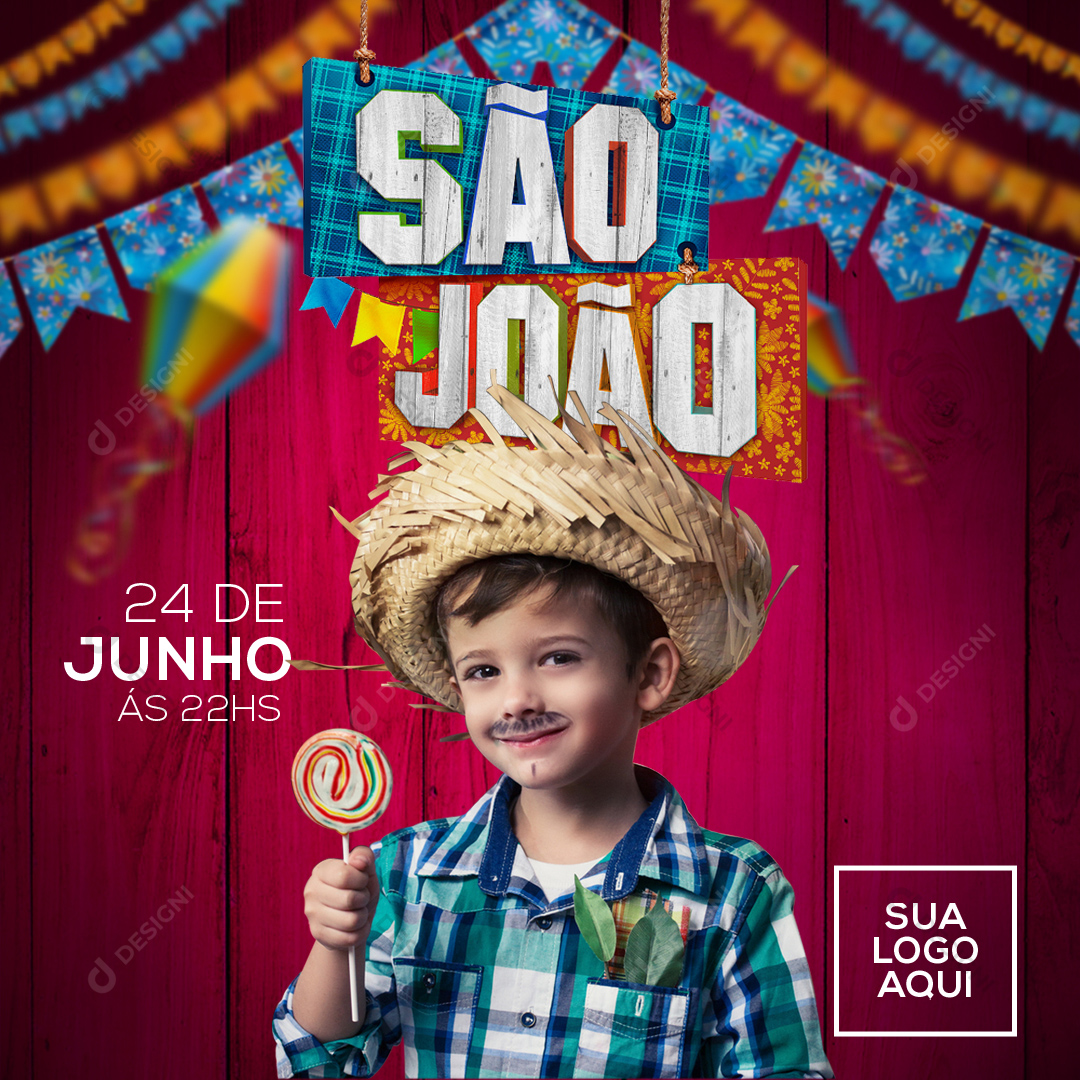 Festa Junina São João Social Media Post PSD Editável
