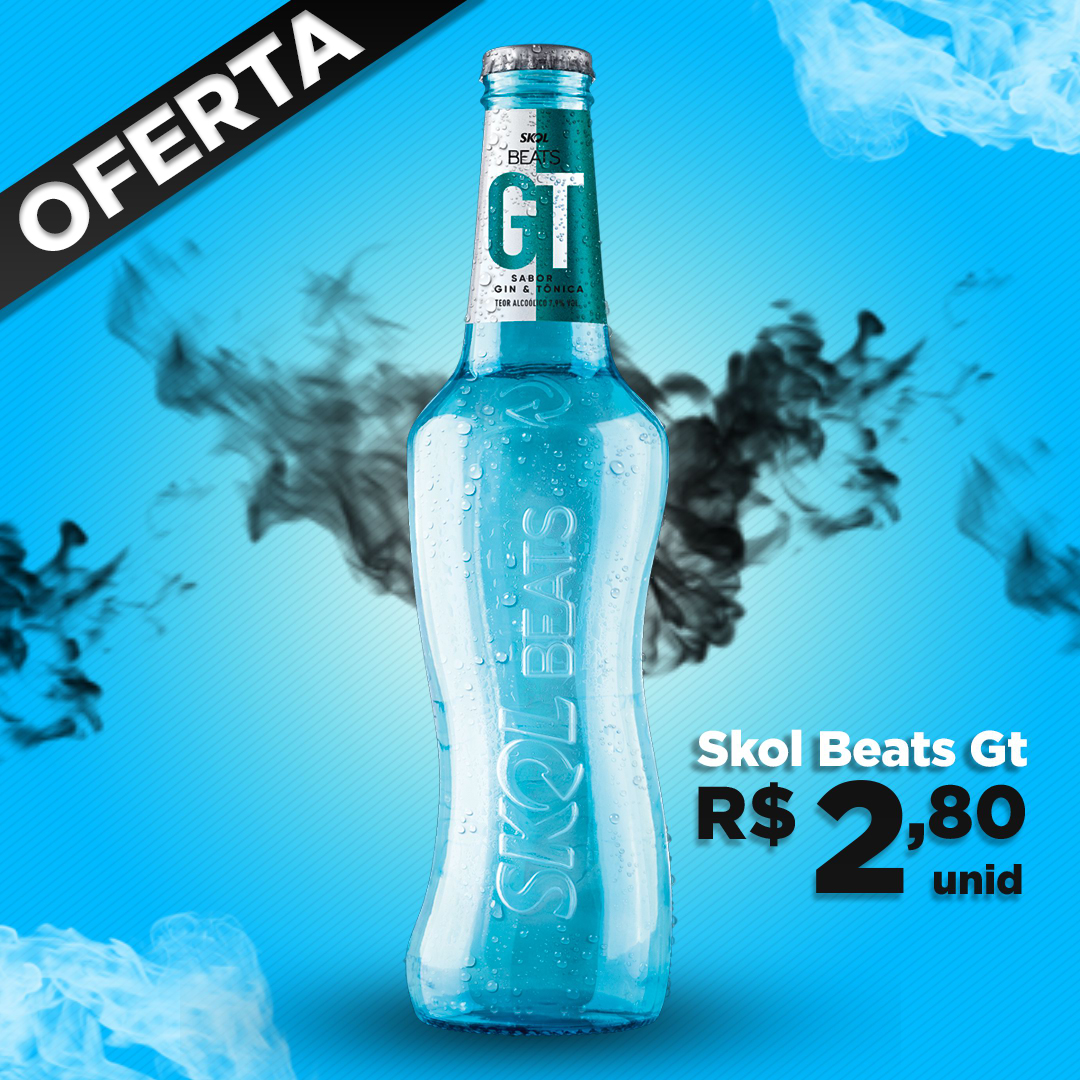 Cerveja Skol Beats GT Long Neck Social Media Post PSD Editável