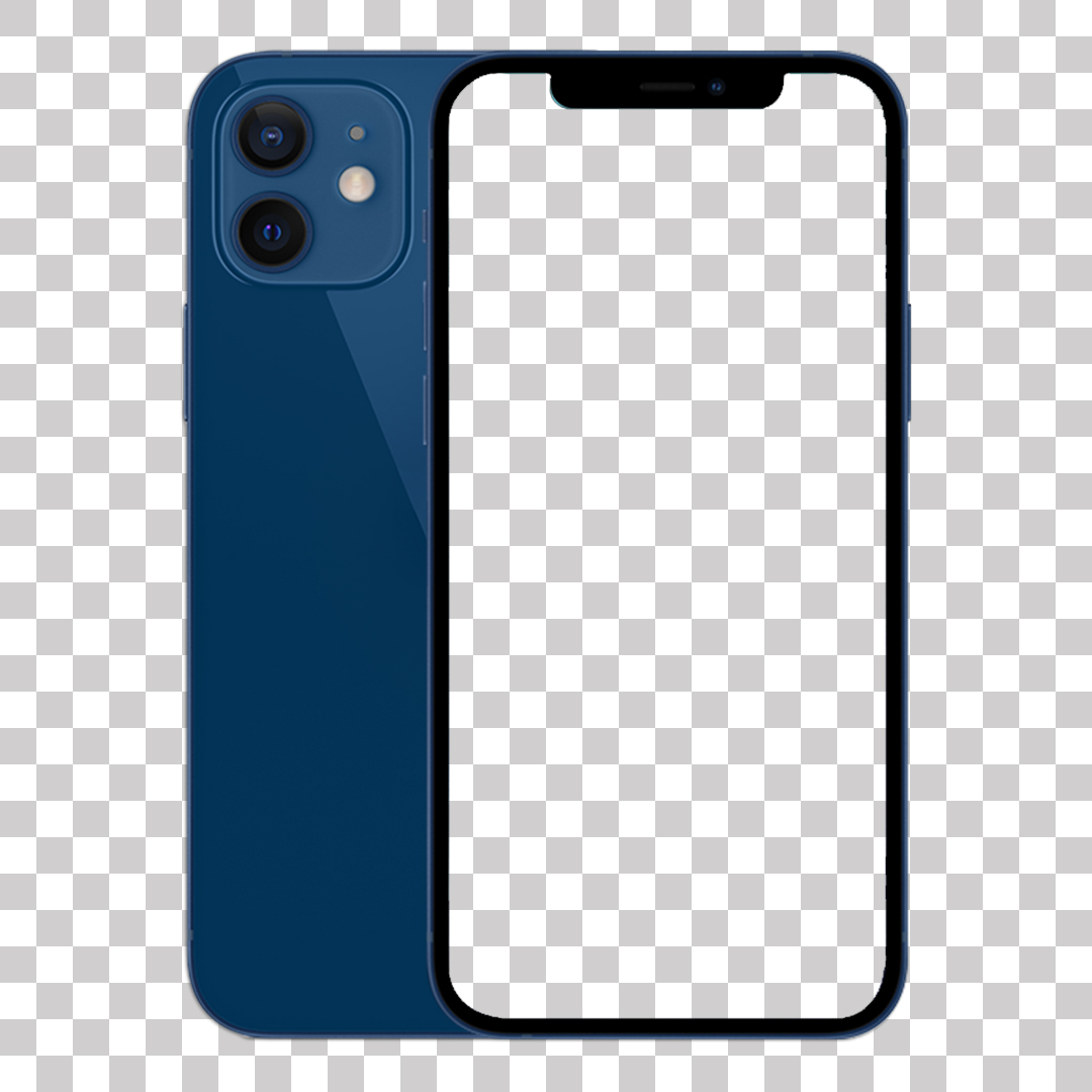 Celular iPhone 12 Azul Smathphone PNG Sem Fundo Transparente