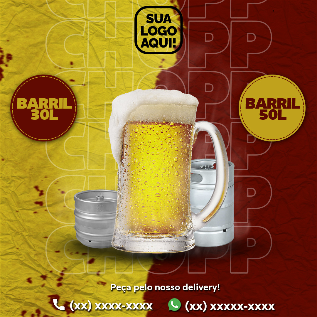 Barris Chopp Social Media PSD Post Editável Photoshop