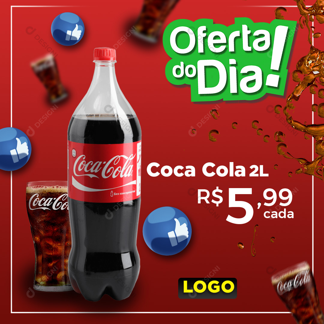Oferta do Dia Coca Cola Social Media Supermercado PSD Editável