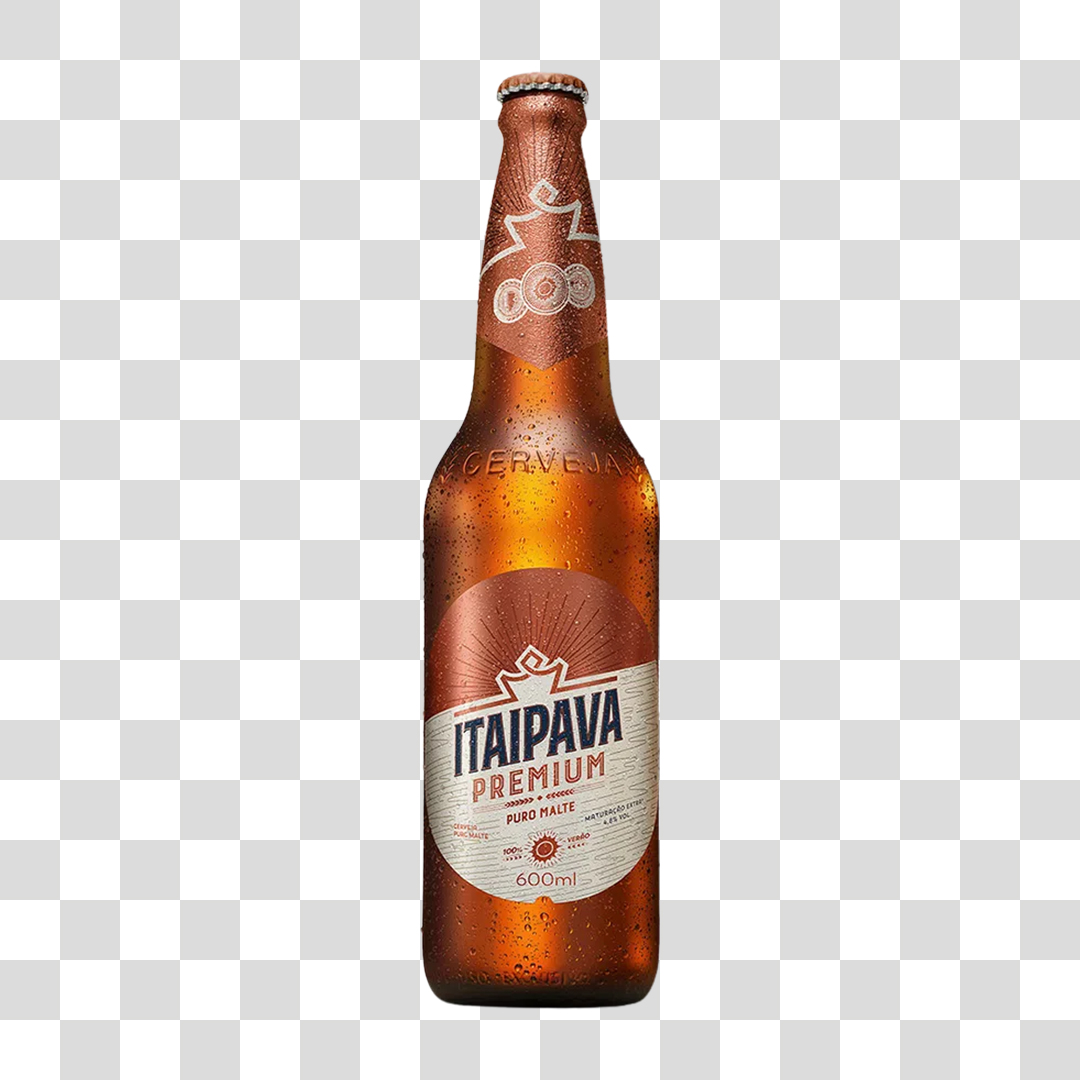 Garrafa de Cerveja Itaipava Puro Malte 600 ML PNG Transparente Sem Fundo