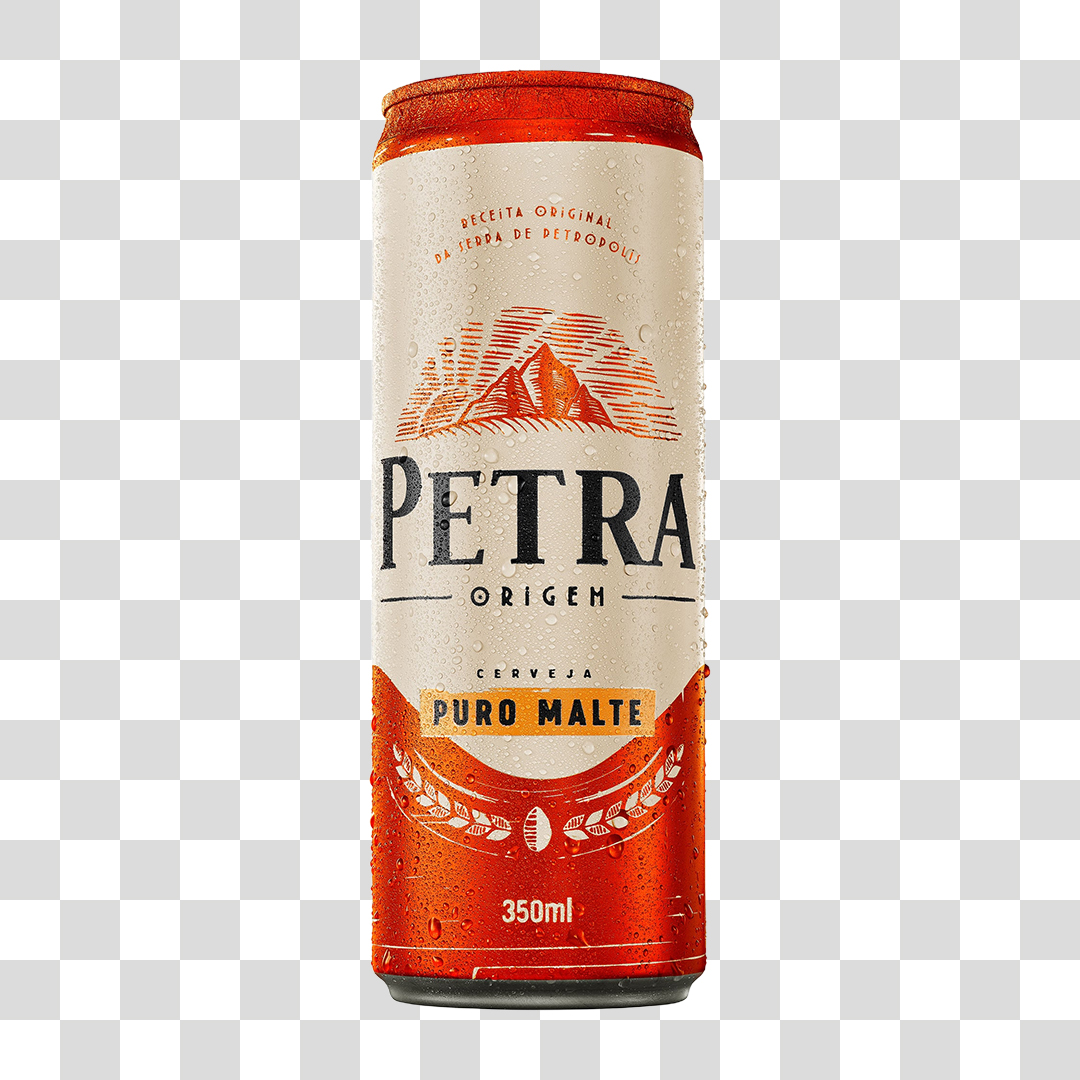 Latinha de Cerveja Petra Puro Malte 350 ML PNG Transparente Sem Fundo