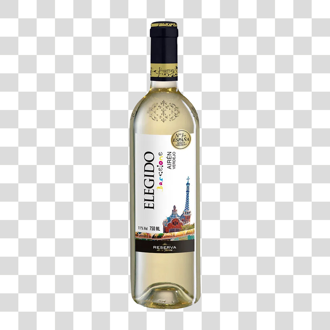 Vinho Elegido Barcelone Airen Verdejo Branco 750ML PNG Transparente Sem Fundo