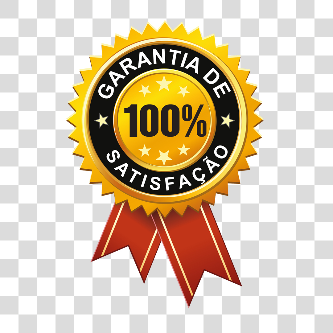 Medalha de Garantia de Satisfação 100% PNG Transparente Sem Fundo