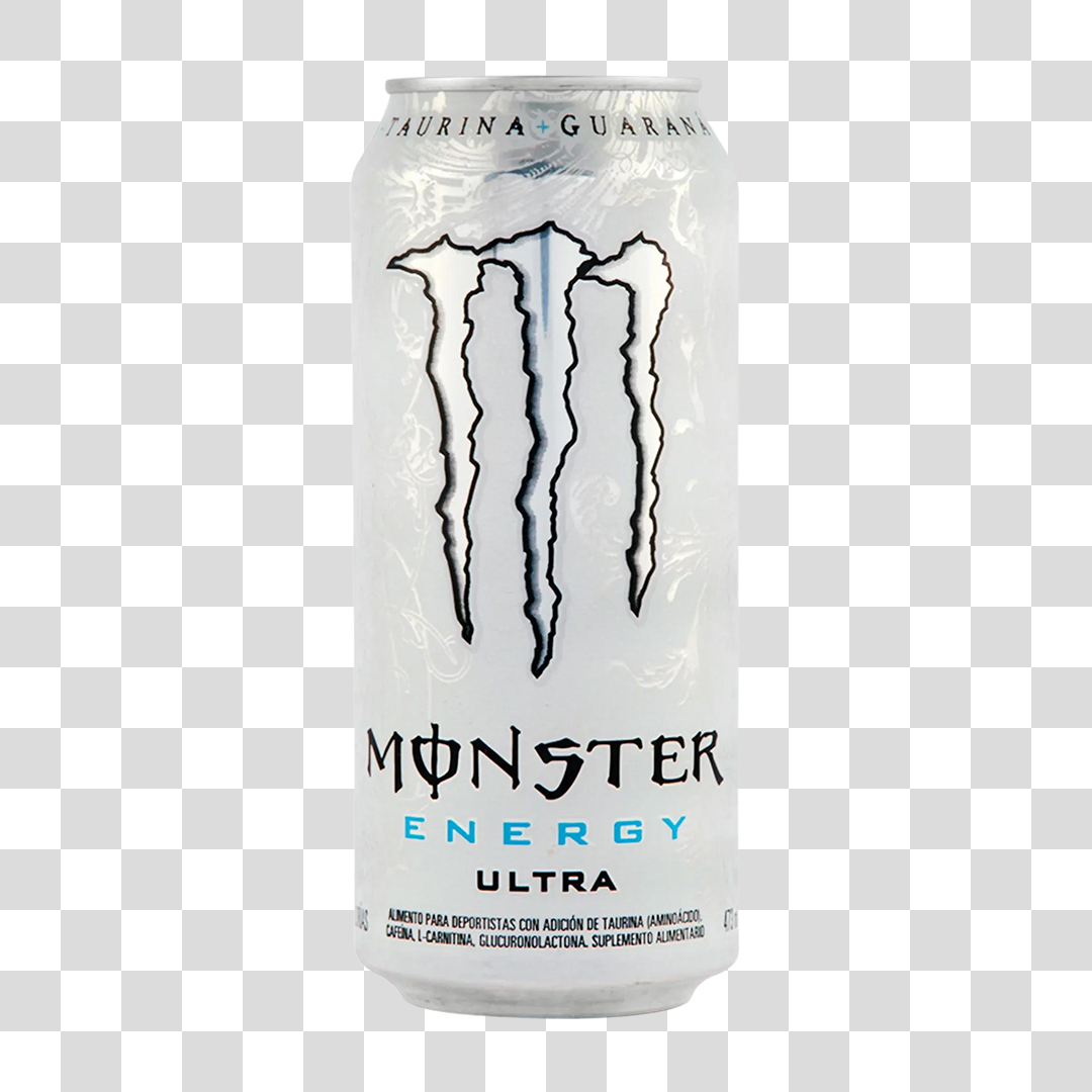 Latinha de Energético Monster Energy Ultra PNG Transparente Sem Fundo