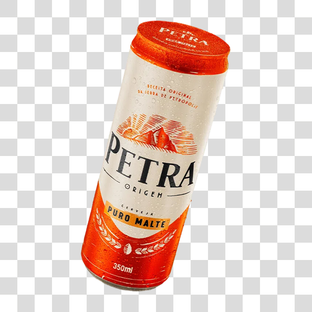 Latinha de Cerveja Petra Puro Malte 350ML PNG Transparente Sem Fundo