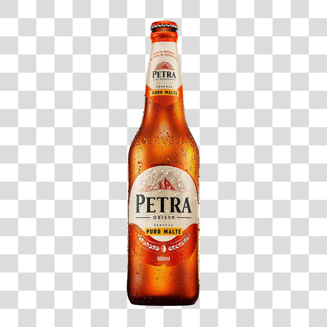 Garrafa de Cerveja Petra Puro Malte 600 ML PNG Transparente Sem Fundo