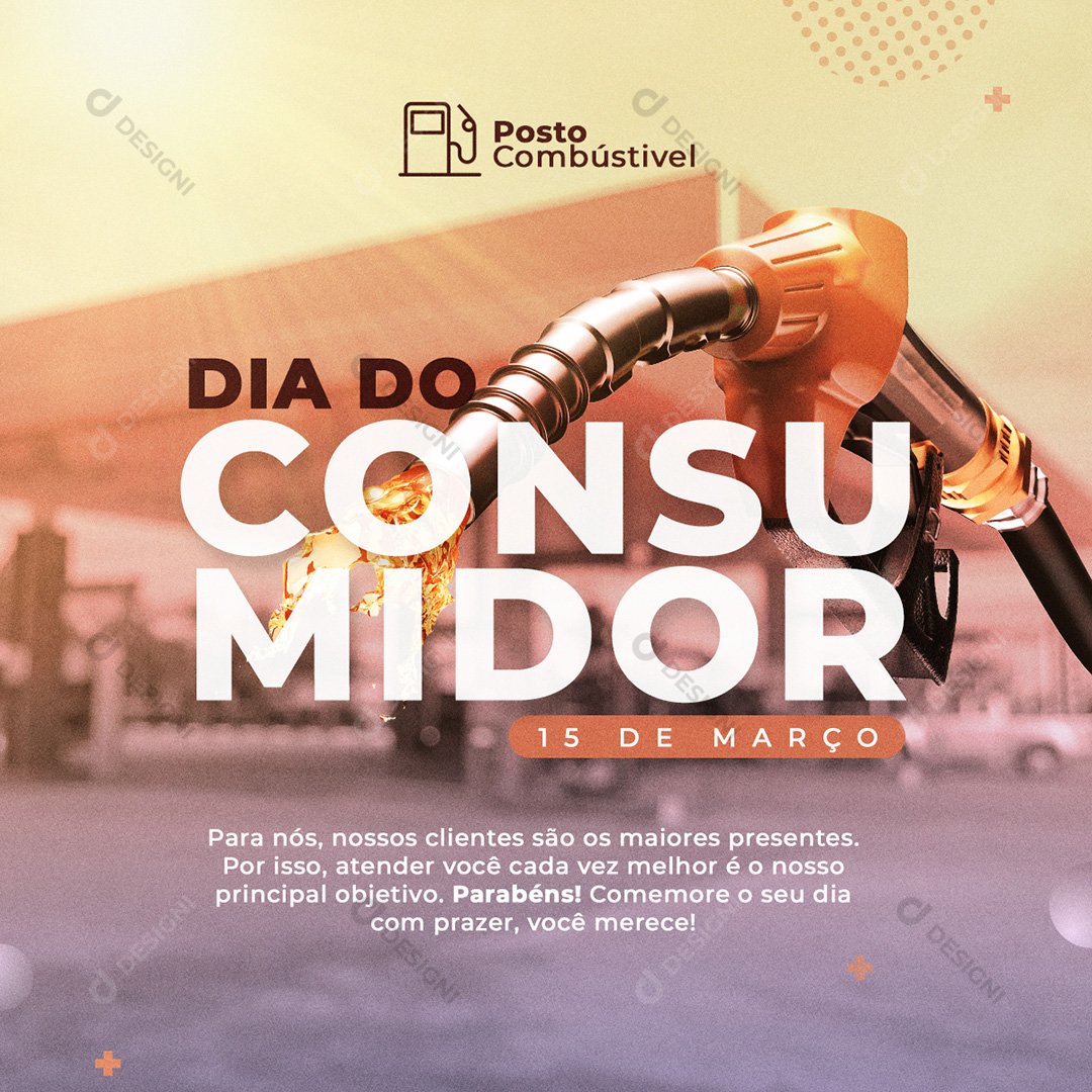 Dia do Consumidor Posto de Combustível Social Media PSD Editável