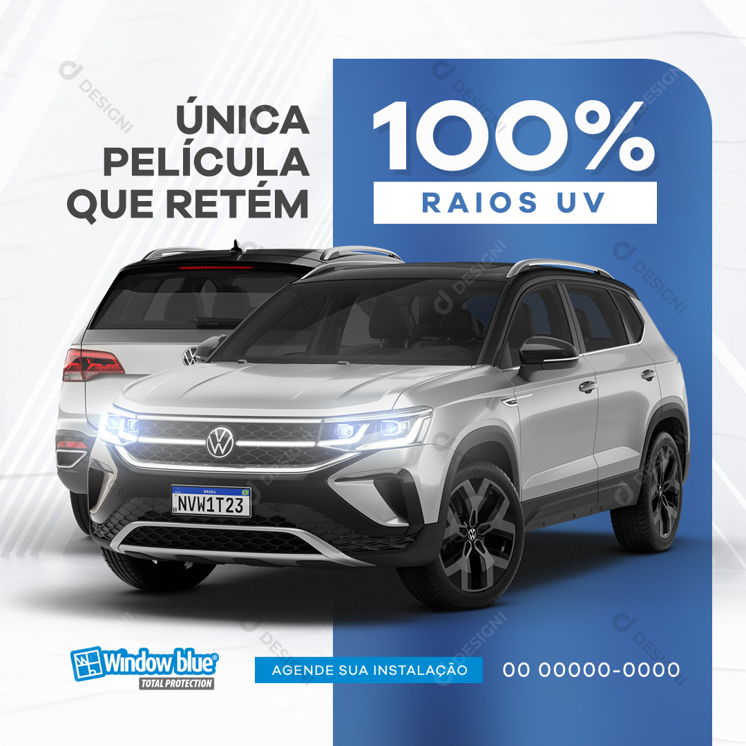 Película Automotiva Raios UV Social Media Post PSD Editável