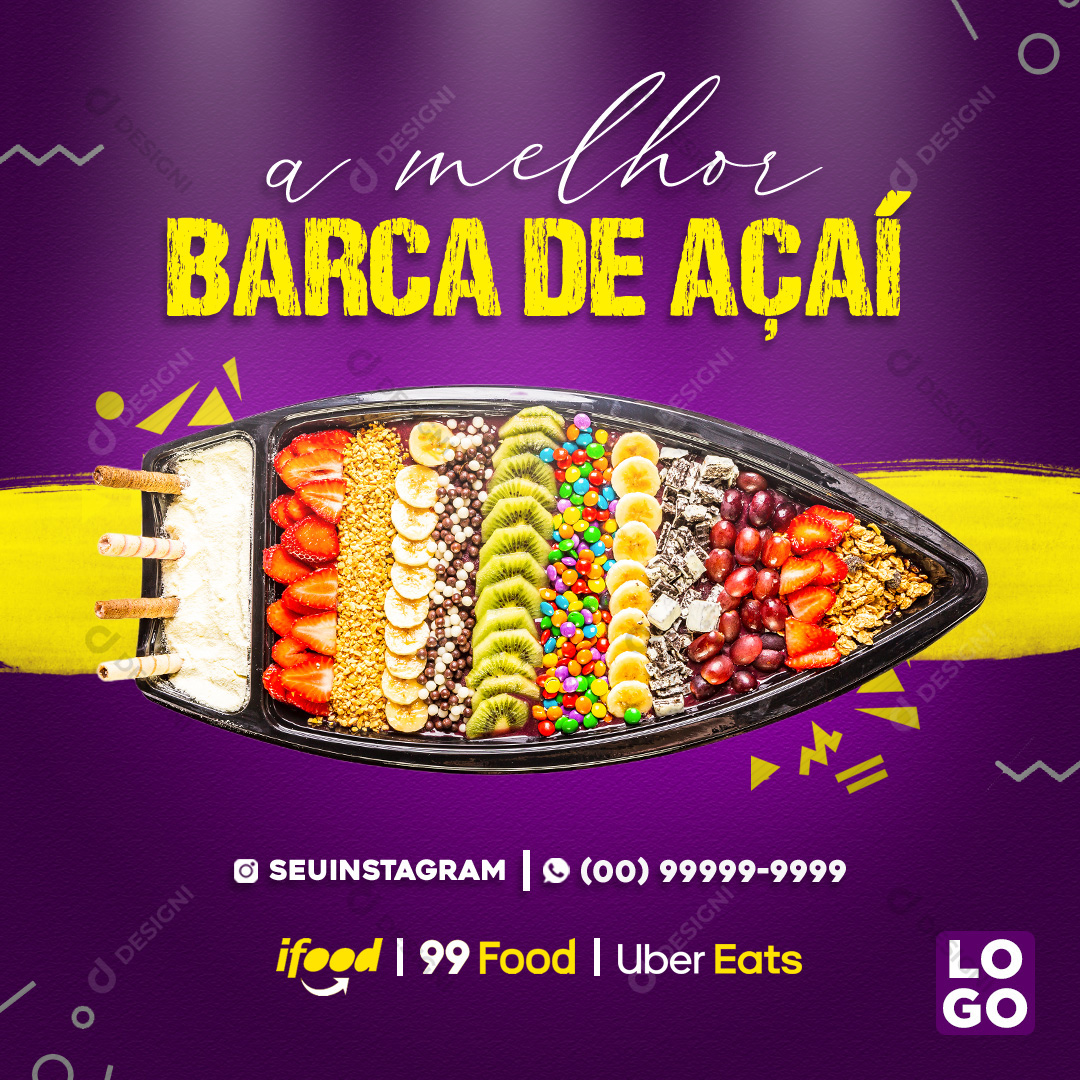 Social Media Açaiteria Barca de Açaí Social Media Post PSD Editável