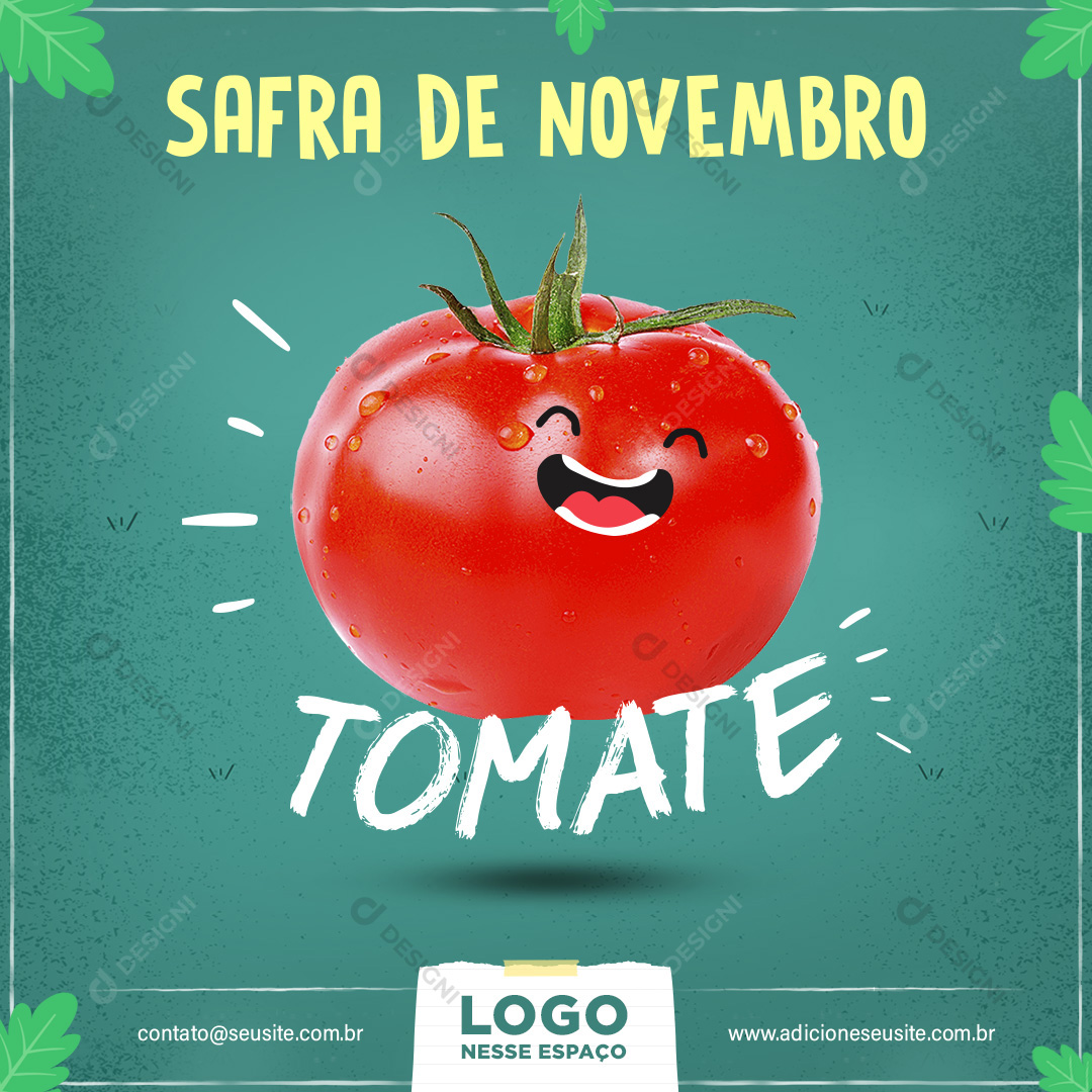 Safra Novembro Tomate Social Media PSD Editável