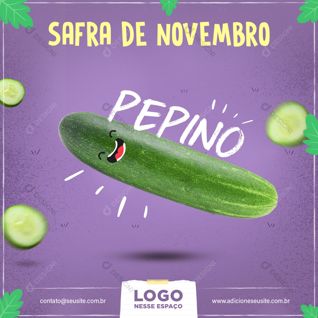 Safra Novembro Pepino Social Media PSD Editável